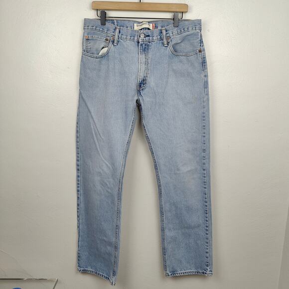 Vintage Y2K Levi's 505 Mens 34x34 Light Wash Straight Fit‎ Relaxed Casual - Picture 1 of 8
